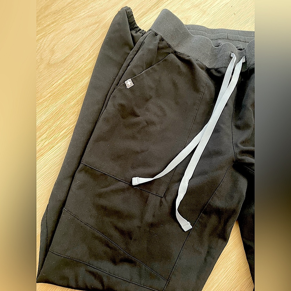 Figs Black Pants with Gray Accents
